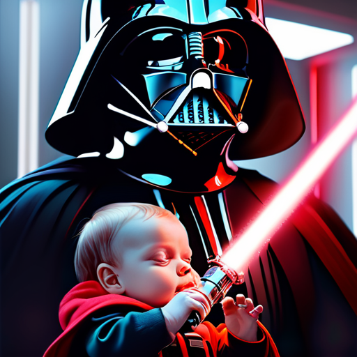 00053-3650691406-a dramatic highly detailed render of darth vader with red lightsaber drawn about to battle a cute baby, futuristic star wars vib.png